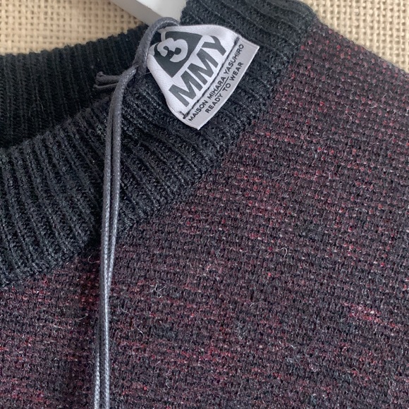 NWT maison mihara Yasuhiro “laundry tag” sweater - Picture 4 of 12